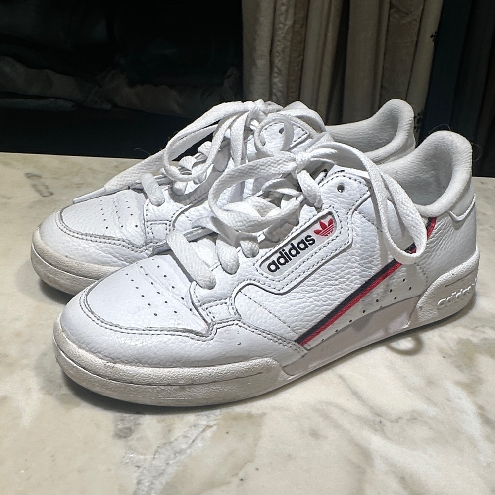 Adidas White and Red Athletic Shoes
